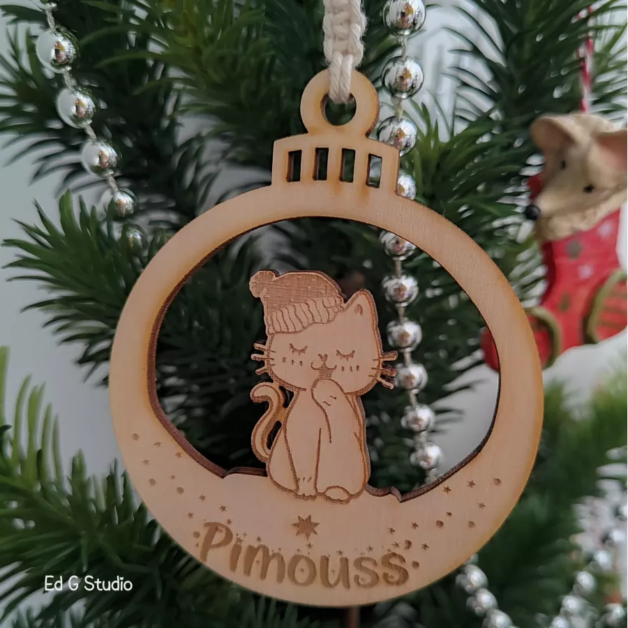 Décoration pour de Noël personnalisée chat